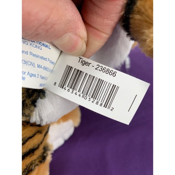 Bengal Tiger 14 Inch Hugfun Holiday Red Cable Knit Hat Pink Nose Gold Sparkle Ey - Picture 9 of 16